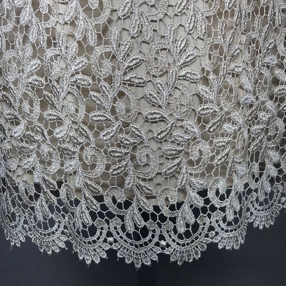 Betsy & Adam Gold Lace Dress - Picture 6 of 7